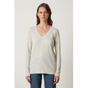 Velvet Originals Blaire V Neck Long Sleeve Shirt